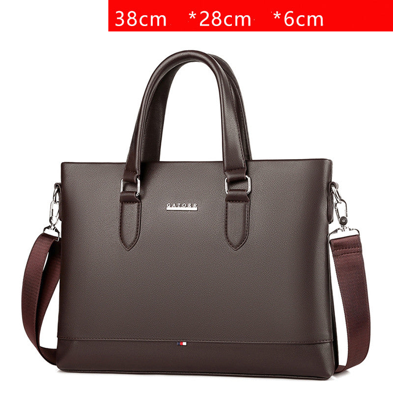Buy Large Capacity Business Handbag Men's Soft Leather Briefcase online at DLC Market