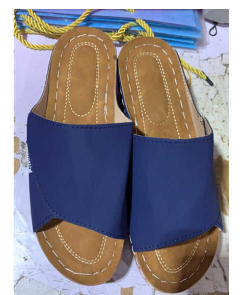 Buy Summer Wedge Slides Slippers Fashion Fish Mouth Thick Bottom Roman Shoes Solid Color Beach Sandals For Women online at DLC Market