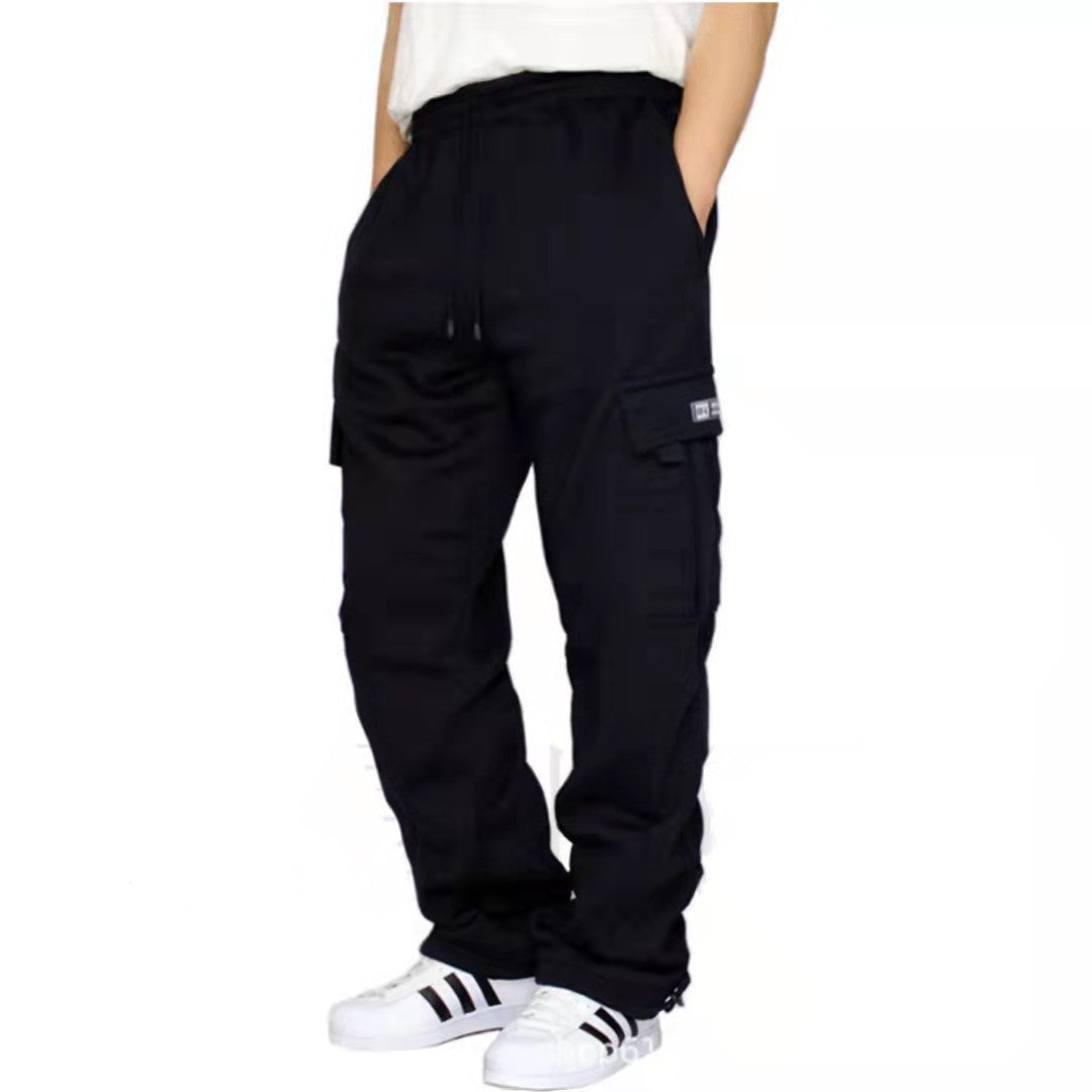Men Pants Sweatpants Stretch Elastic Waist Jogger Sports Pants Drawstring Trousers Fashion Mens Clothing by null