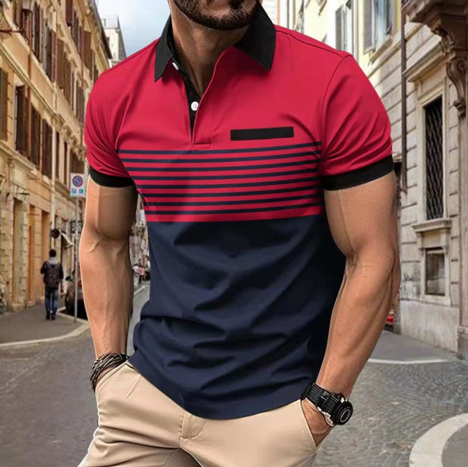 Casual Striped Shirt With Chest Pocket Men Clothing by null