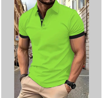 Men's Short Sleeve Business Shirt Summer Casual Polo Shirts by null
