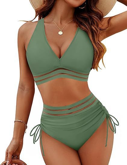 Women's High Waist Bikini Split Suit by null