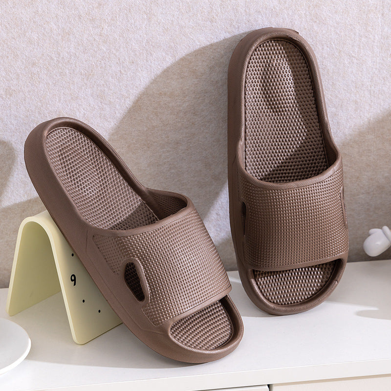 Buy Solid Color Thick Bottom Home Slippers Summer Non-slip Floor Bathroom Slipper Women Men Couples Shoes online at DLC Market