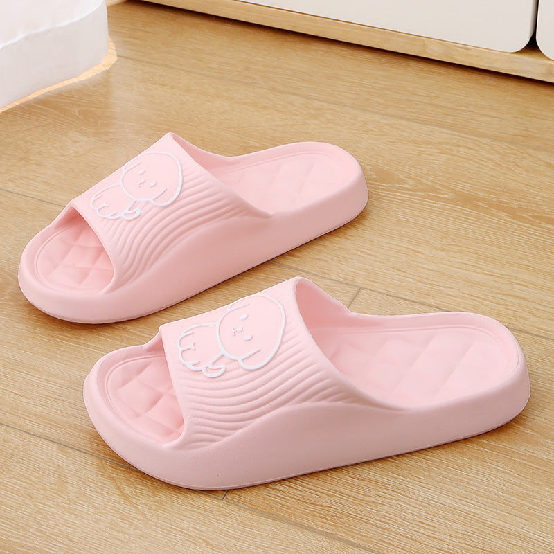 Buy Cute Cartoon Dog Slippers Summer Solid Color Non-slip Rhombus Bathroom Slipper Indoor House Shoes For Men Women Couples online at DLC Market