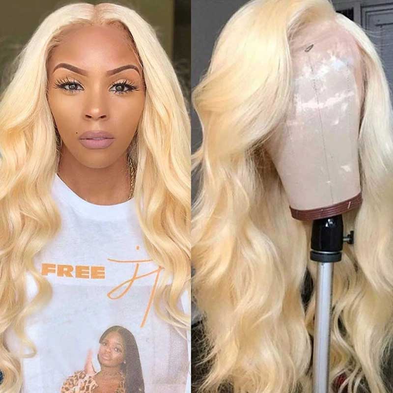 13x4 Lace Front Human Hair Wigs 613 Body Wave Density by null
