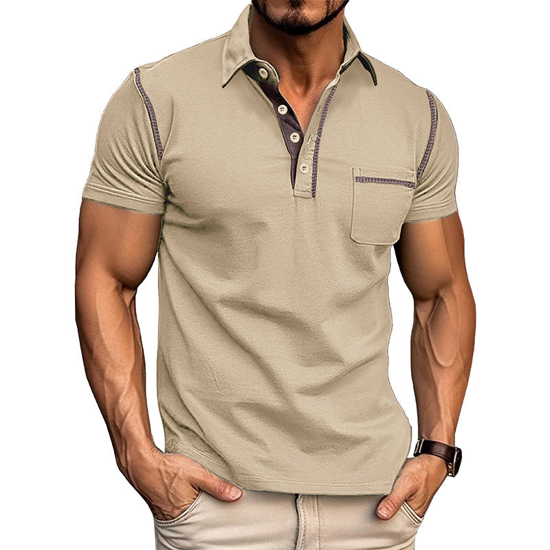 Men's Short Sleeve Polo Shirt Henry T-shirts - Casual Summer Quick Dry Top - Breathable Cotton Blend Knit Tee Sports Street Fashion Top by null