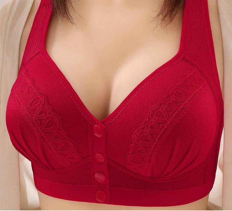 Front - Button Vest Style Wire - Free Bra - DLC MARKET