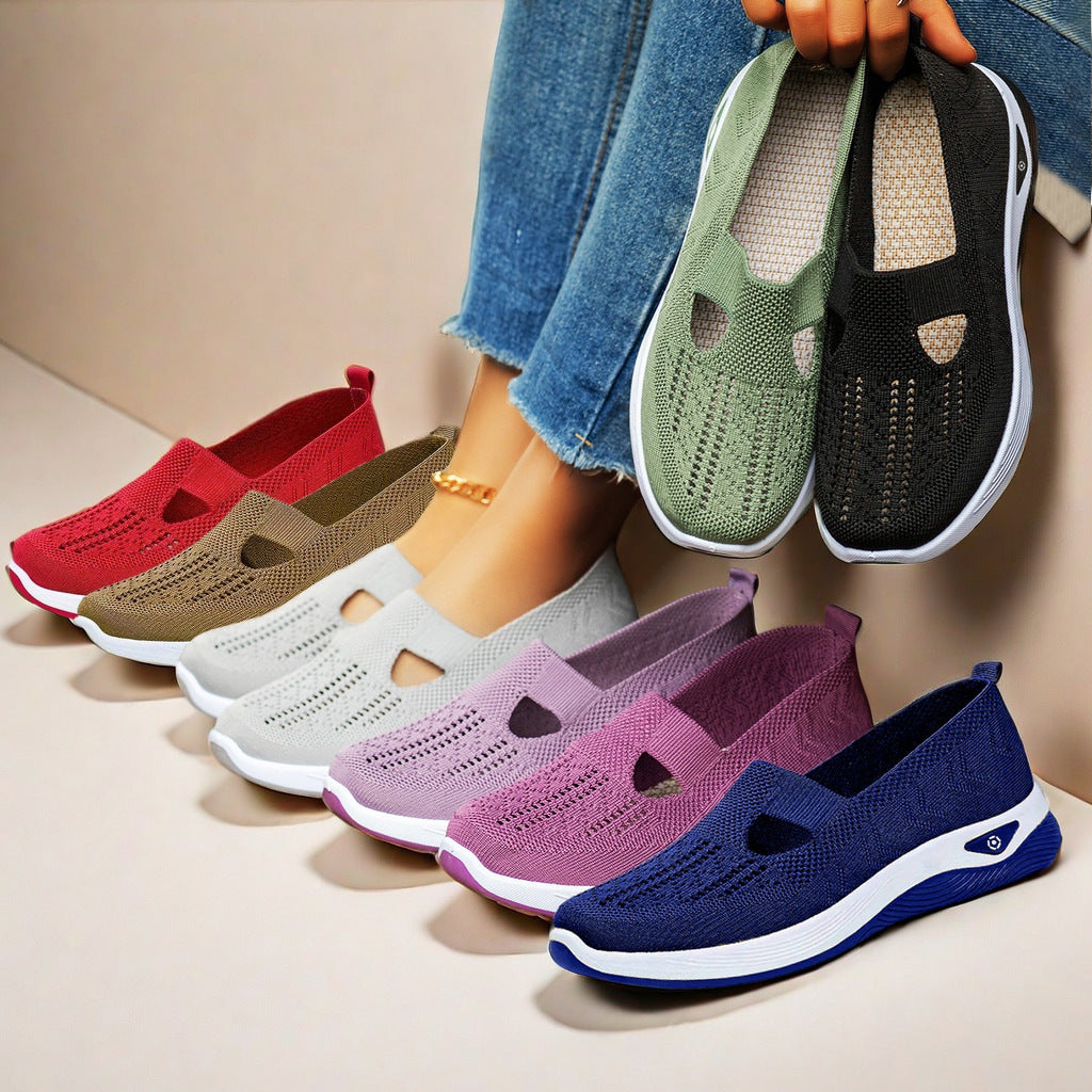 Buy Mesh Flats Shoes Fashion Breathable Non-slip Soft Bottom Casual Shoes For Women online at DLC Market
