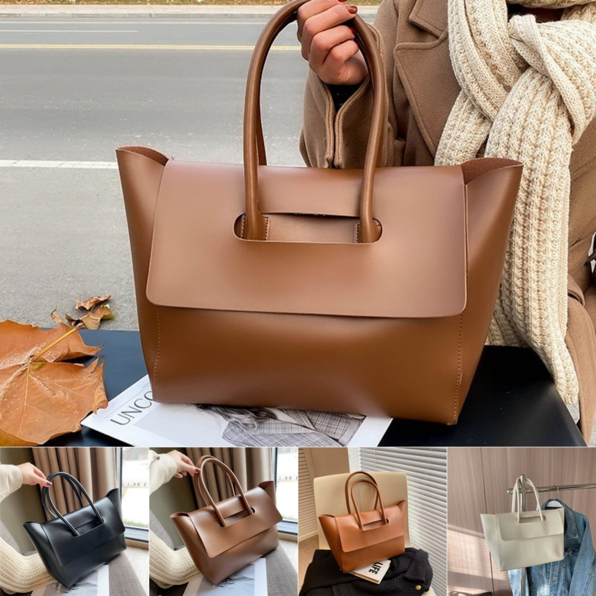 Buy Fashion Women Shoulder Bags Large Capacity Handbags Simple Retro Tote Bags Solid Color Famous Brand High Quality Bags online at DLC Market