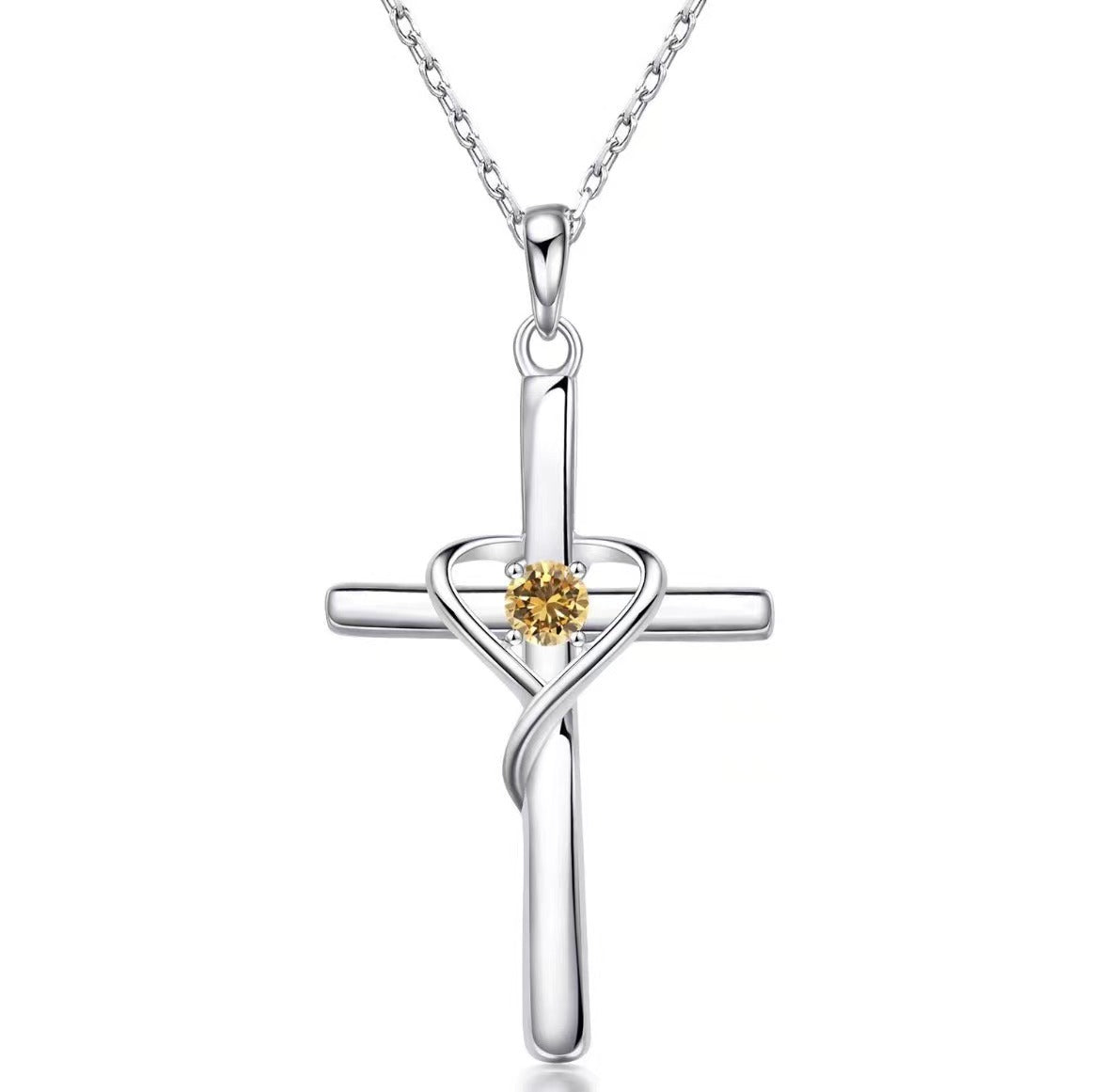 Buy Easter Heart-Shaped Cross Diamond-Encrusted Pendant Necklace For Women online at DLC Market