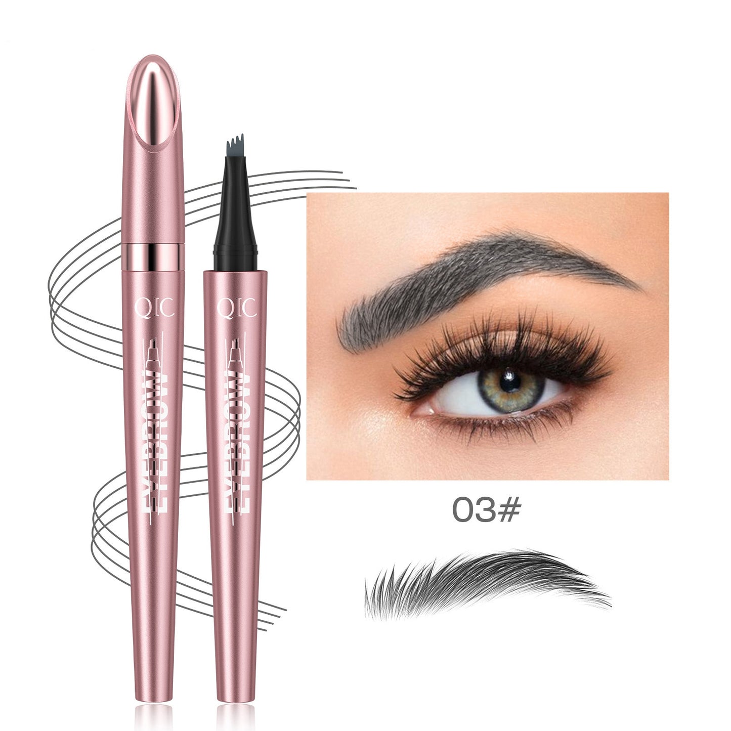 Buy Waterproof And Smooth Not Smudge Four-fork Liquid Eyebrow Pencil online at DLC Market
