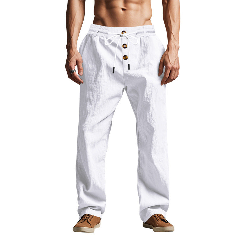 Men's Trousers Breathable Skin-Friendly Loose Fit Casual Beach Pants For Sports Summer by null
