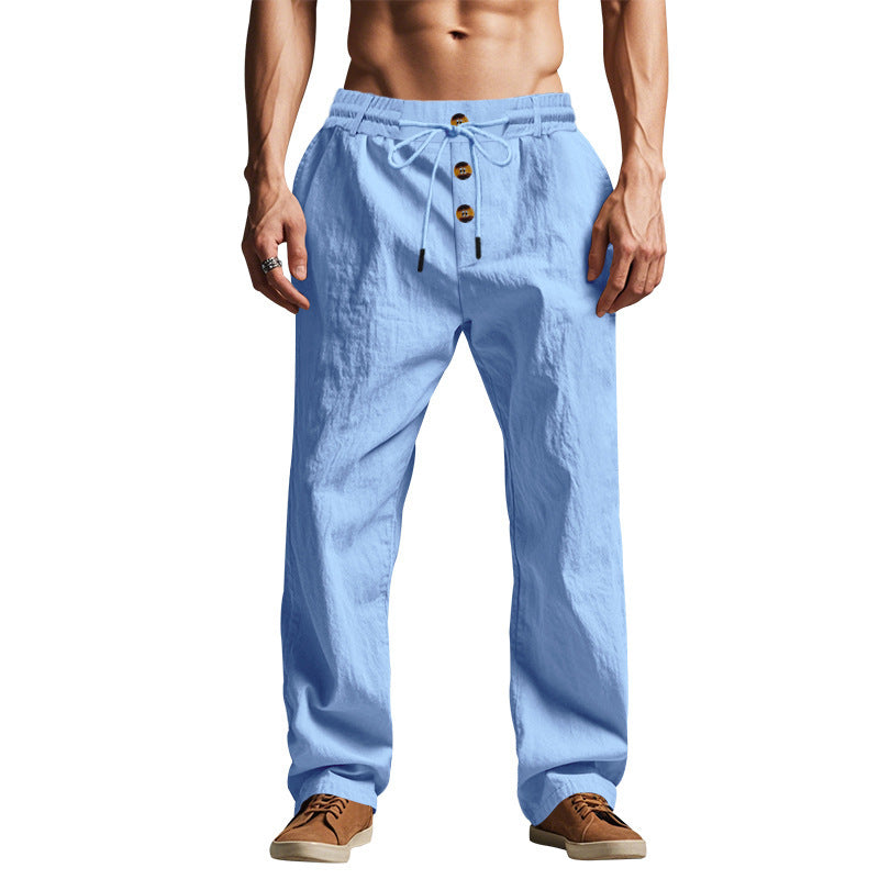 Men's Trousers Breathable Skin-Friendly Loose Fit Casual Beach Pants For Sports Summer by null