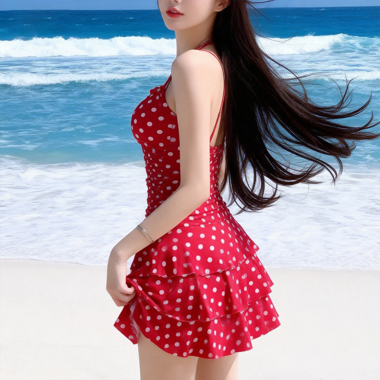 Buy Women's Retro Polka-Dot One-Piece Swimsuit online at DLC Market