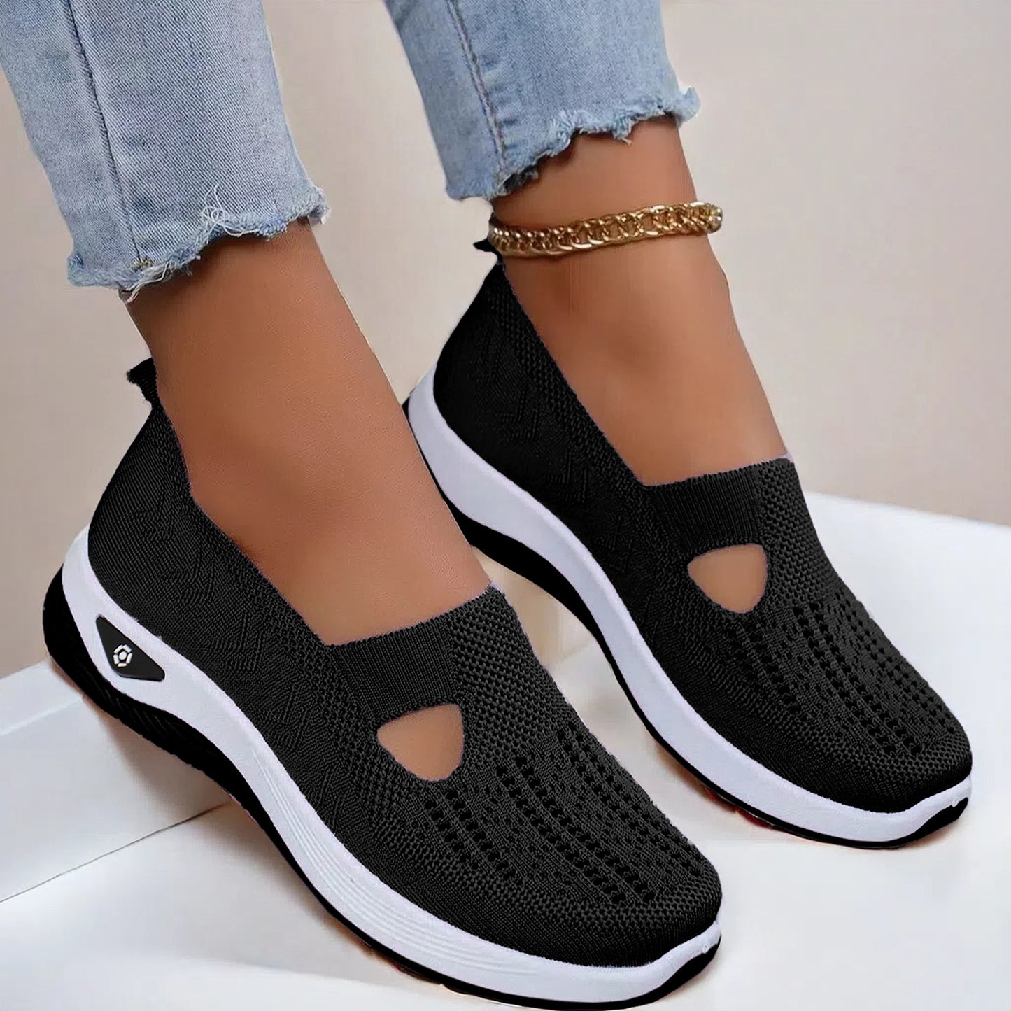 Buy Mesh Flats Shoes Fashion Breathable Non-slip Soft Bottom Casual Shoes For Women online at DLC Market