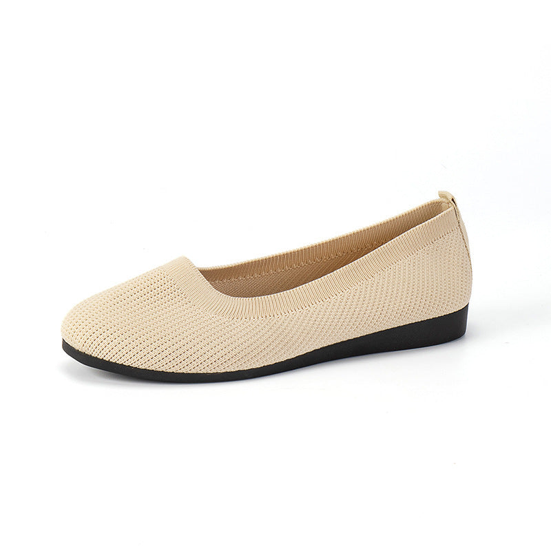 Buy Round Toe Flats Shoes Casual Comfortable Soft Slip On Knit Mesh Shoes For Women online at DLC Market