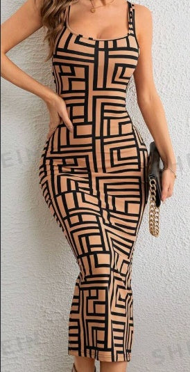 Buy Allover Geo Print Tank Bodycon Dress online at DLC Market