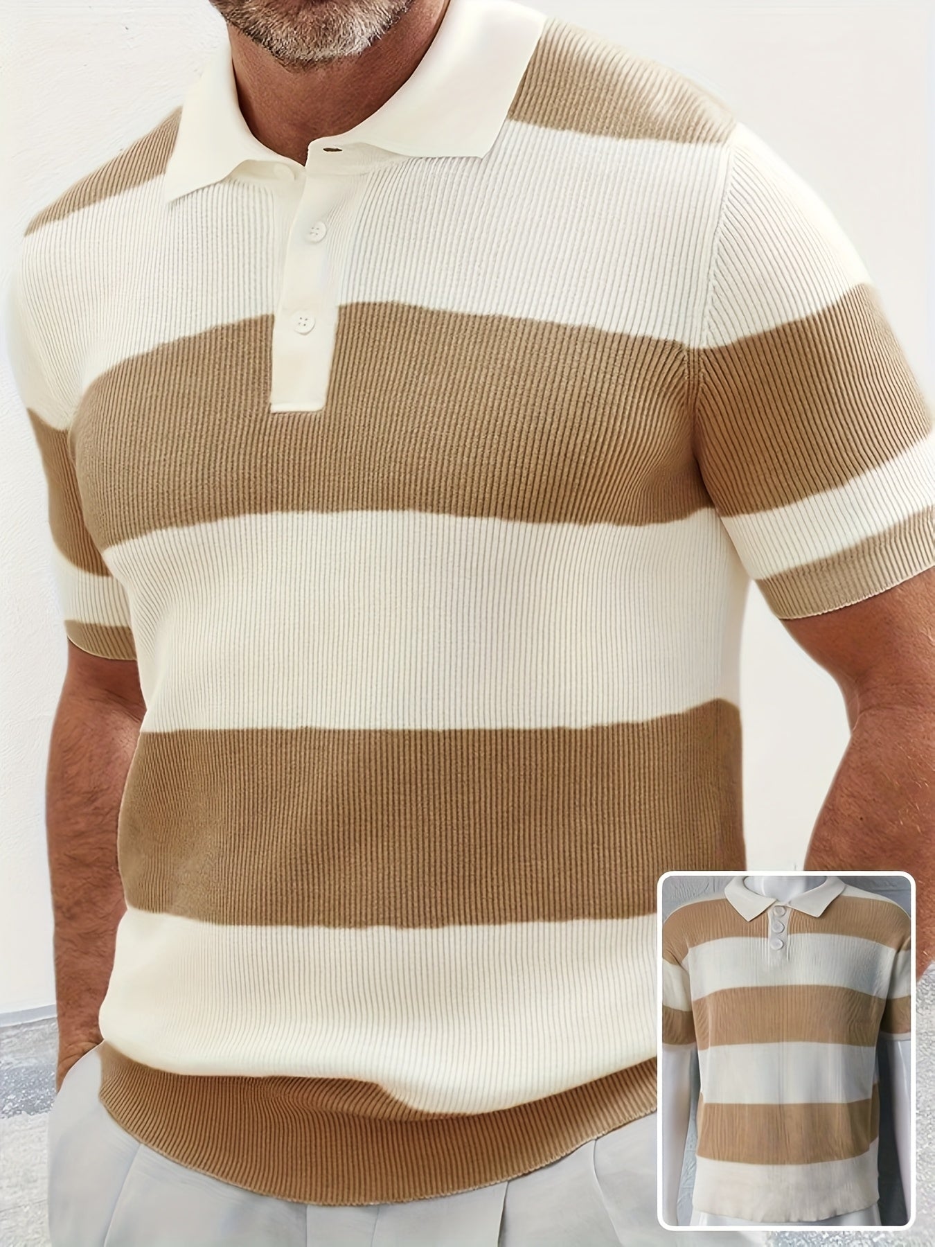Mens Clothing Summer Fashion Lapel Sweater Short Sleeve Men Clothing Men Wears by null