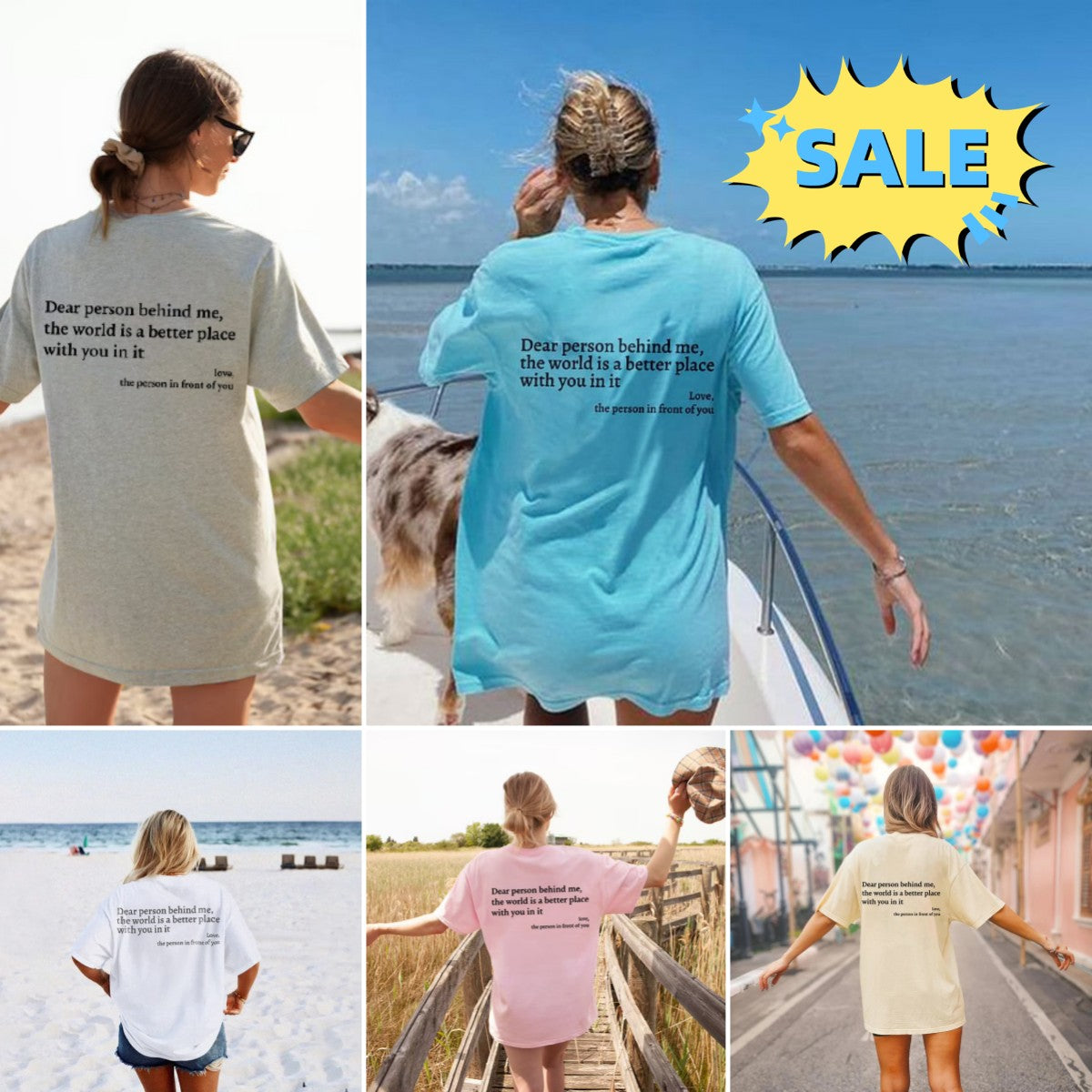 Buy New Fashion Womens Letter T-Shirt Round Neck Short Sleeve Slogan Tee Top online at DLC Market