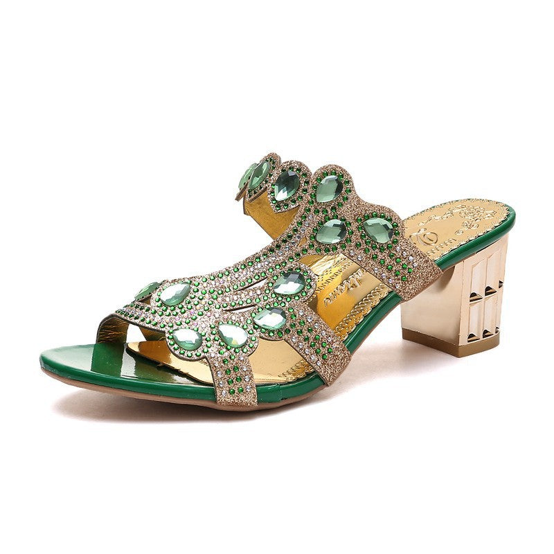 Buy Women's Fashion Outerwear Chunky Heel High Heel Flip-flops Plus Size Sandals online at DLC Market