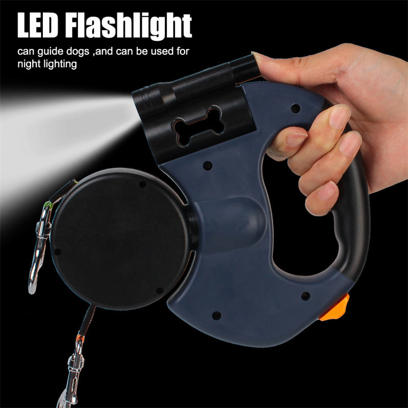 Buy Retractable Dog Leash For Small Dogs Reflective Dual Pet Leash Lead 360 Swivel No Double Dog Walking Leash With Lights Pet Products online at DLC Market
