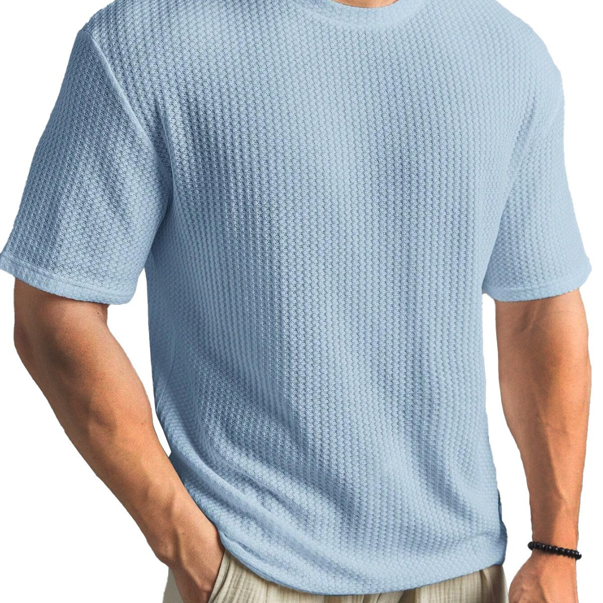 Casual Versatile Solid Color Men's Summer T-shirt by null