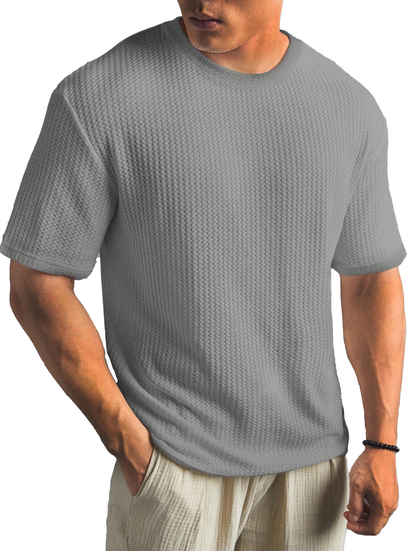 Casual Versatile Solid Color Men's Summer T-shirt by null