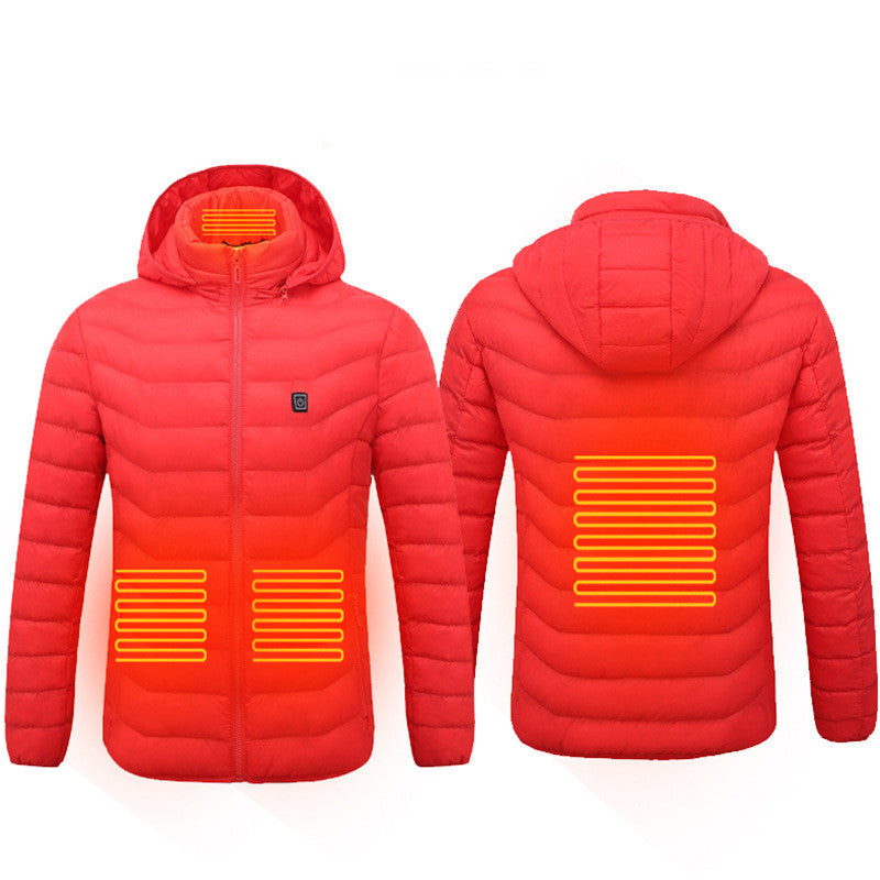 Winter Heated Jacket USB Electric Cotton Coat Zip-up Heater Thermal Clothing Heating Vest For Men by null