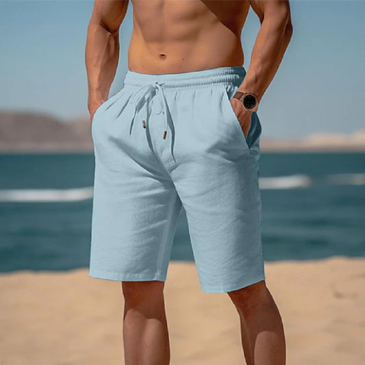 Mens drawstring elastic waist summer beach shorts | DLC Market