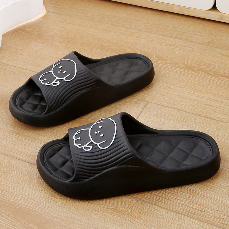 Buy Cute Cartoon Dog Slippers Summer Solid Color Non-slip Rhombus Bathroom Slipper Indoor House Shoes For Men Women Couples online at DLC Market