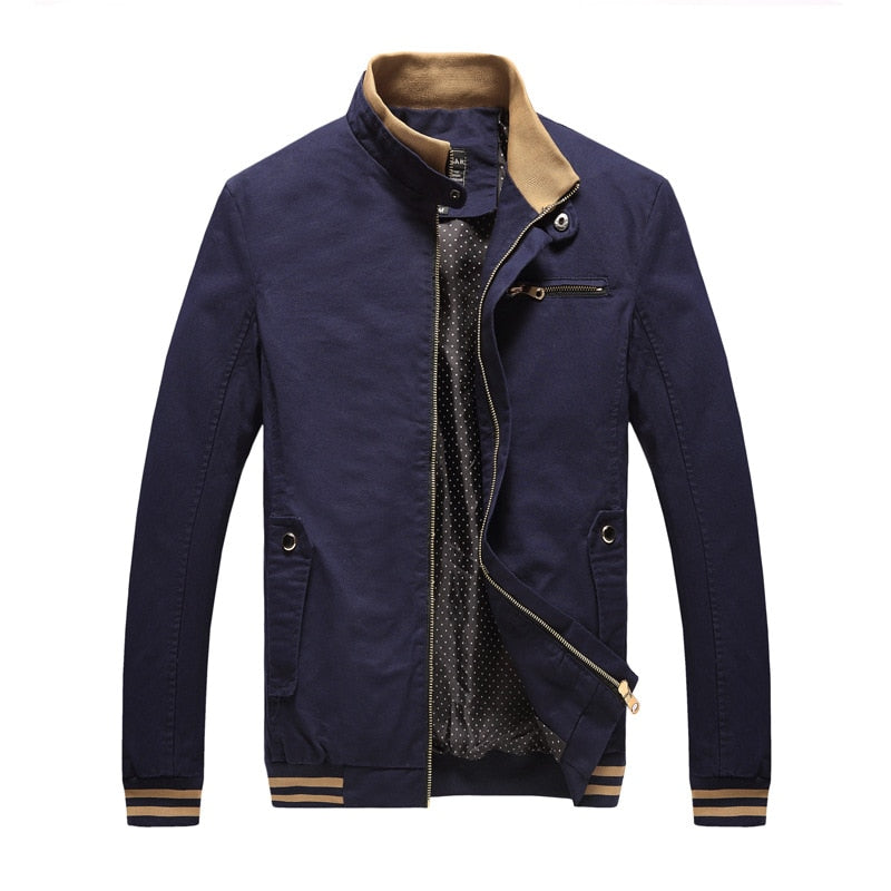 Spring Autumn Men Casual Jacket Coat Men's Fashion Washed Pure Cotton Brand Clothing Jackets Male Coats by null