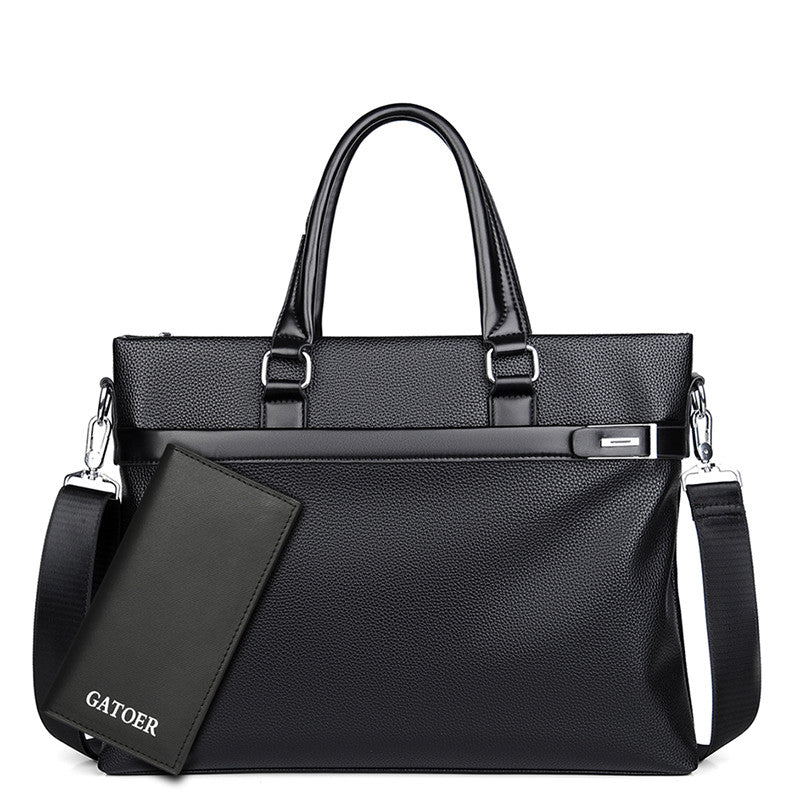 Buy Large Capacity Business Handbag Men's Soft Leather Briefcase online at DLC Market