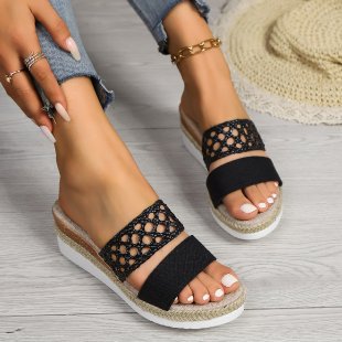 Buy Plus Size Rope Bottom Platform Peep Toe Sandals For Women online at DLC Market