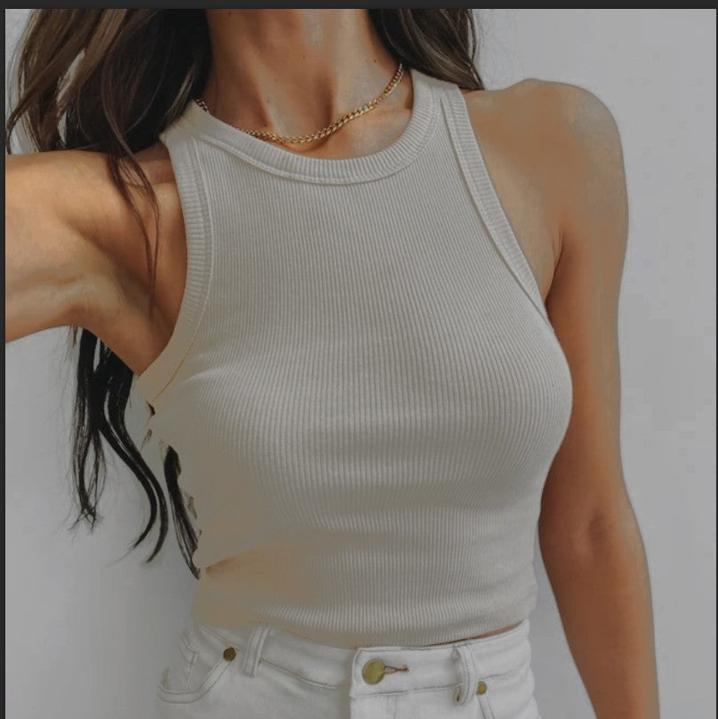 Buy Spring And Summer Fashion Solid Color Sleeveless Vest T-Shirt Women's Clothing online at DLC Market