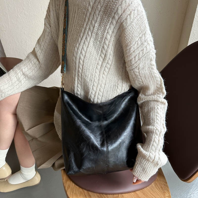 Buy Women's Shoulder Bag With Ethnic Style Wide Shoulder Strap Ins Large Capacity Bucket Crossbody Bags Fashion Handbag online at DLC Market