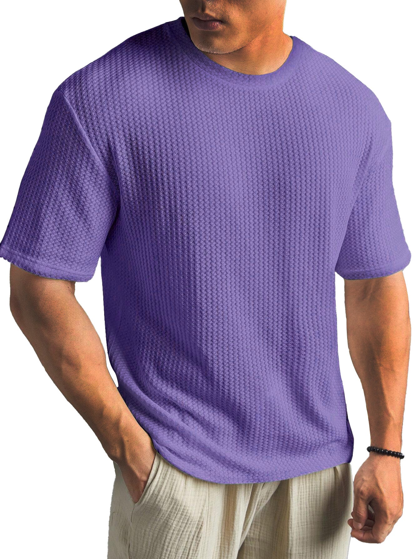 Casual Versatile Solid Color Men's Summer T-shirt by null