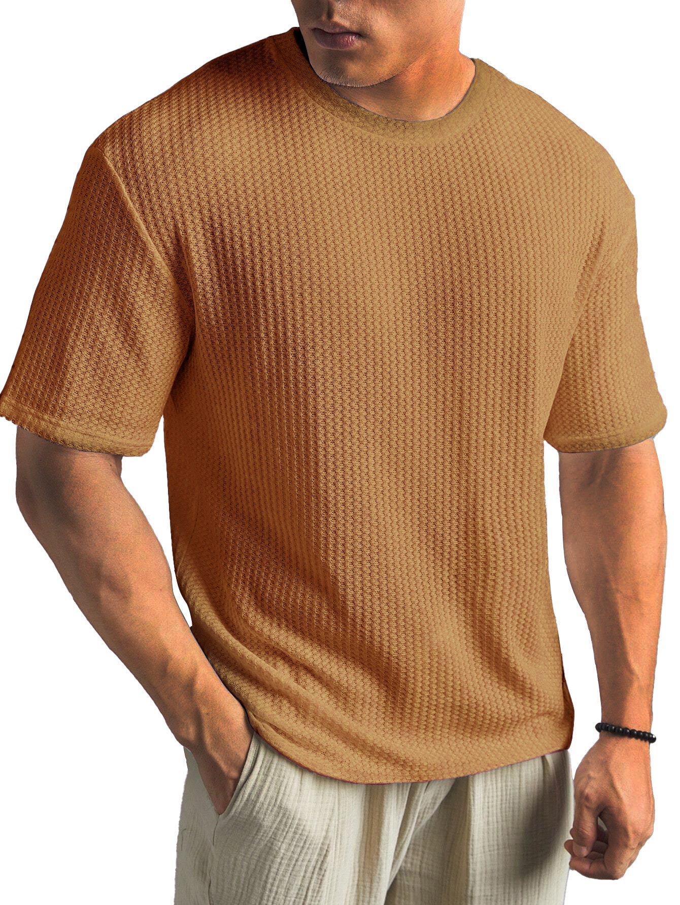 Casual Versatile Solid Color Men's Summer T-shirt by null