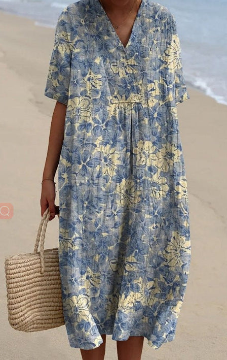 Buy Women's Comfortable Loose Printed Long Dress online at DLC Market