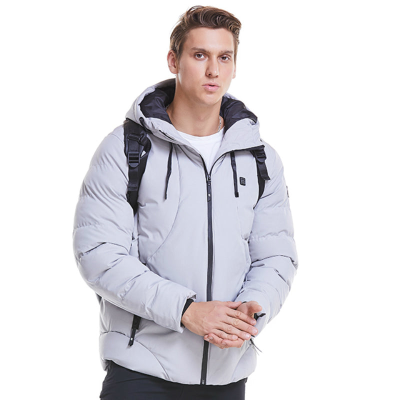 New Men Women Cotton Coat USB Smart Electric Heated Jackets Winter Thicken Down Hooded Outdoor Hiking Ski Clothing 7XL by null