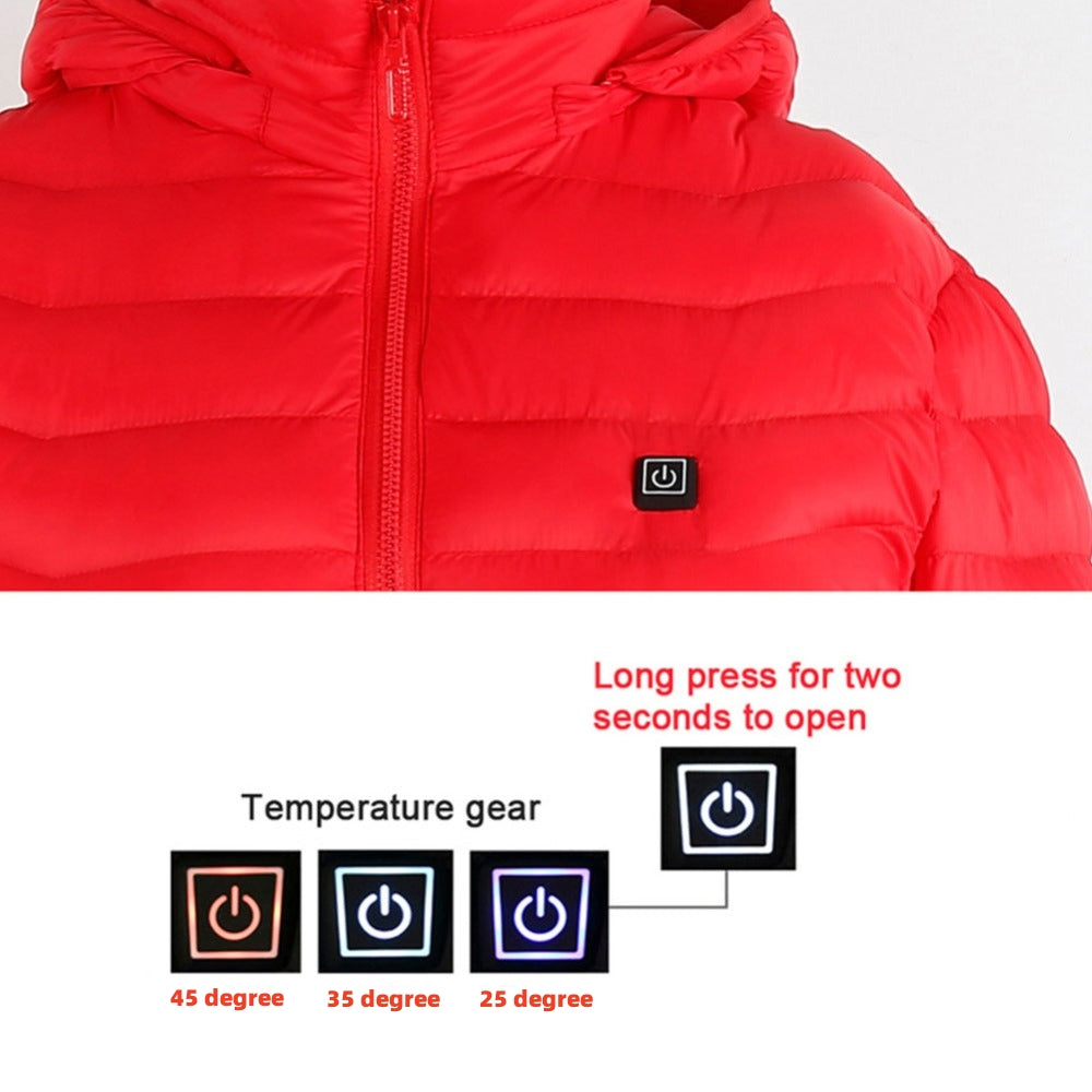 Winter Heated Jacket USB Electric Cotton Coat Zip-up Heater Thermal Clothing Heating Vest For Men by null