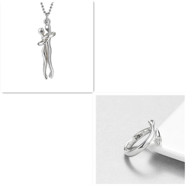 Buy Love Hug Necklace Unisex Men Women Couple Jewelry Simple Temperament Clavicle Chain Valentines Day Lover Gift online at DLC Market