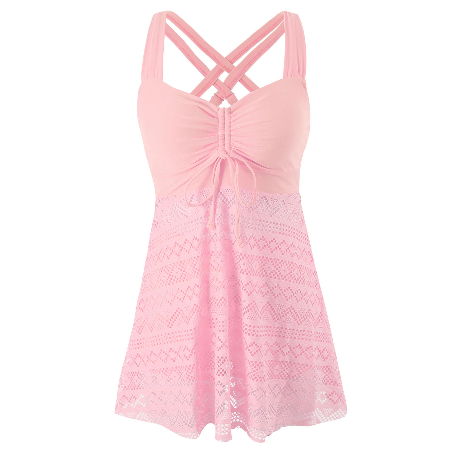 Korean Version Of Solid Color Lace One-piece Swimsuit by null