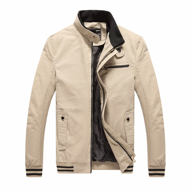 Spring Autumn Men Casual Jacket Coat Men's Fashion Washed Pure Cotton Brand Clothing Jackets Male Coats by null