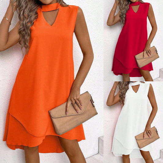 Casual Comfortable Asymmetrical And Loose-fitting Dress by null