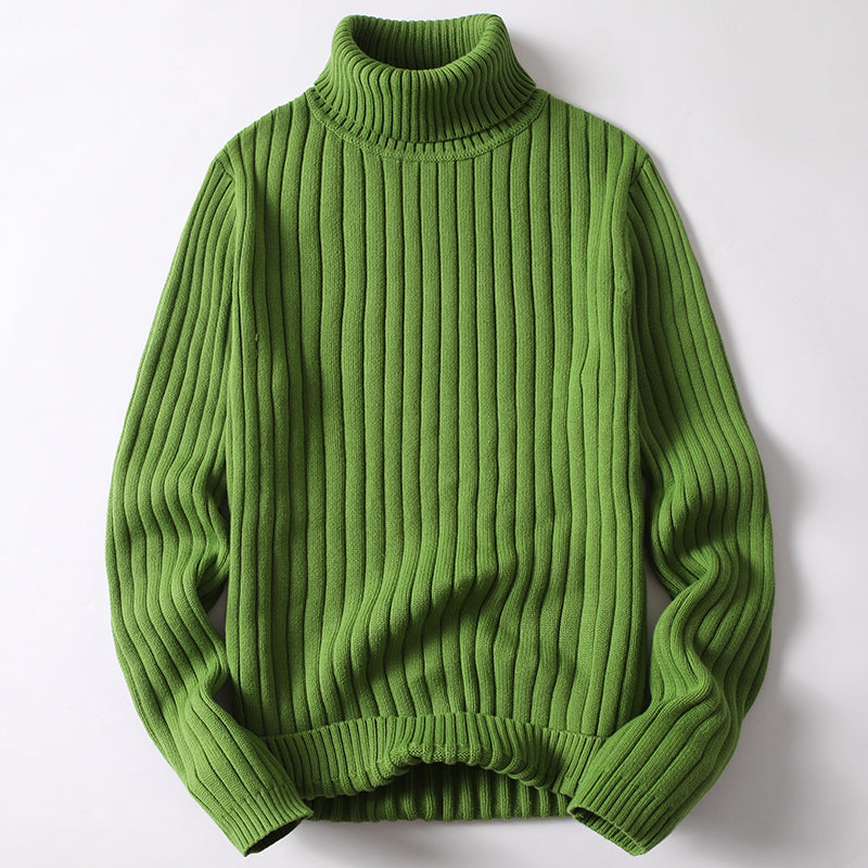 Turtleneck Sweater Men Women Ins Fashion Solid Striped Bottoming Sweater Autumn And Winter Tops Clothing by null