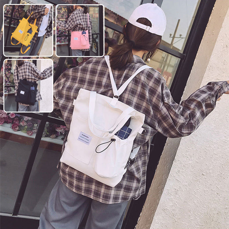 Buy Harajuku Canvas Bags Students Handbag With Pockets Preppy Buckpack Shoulder Bag For Women Shoolbags online at DLC Market