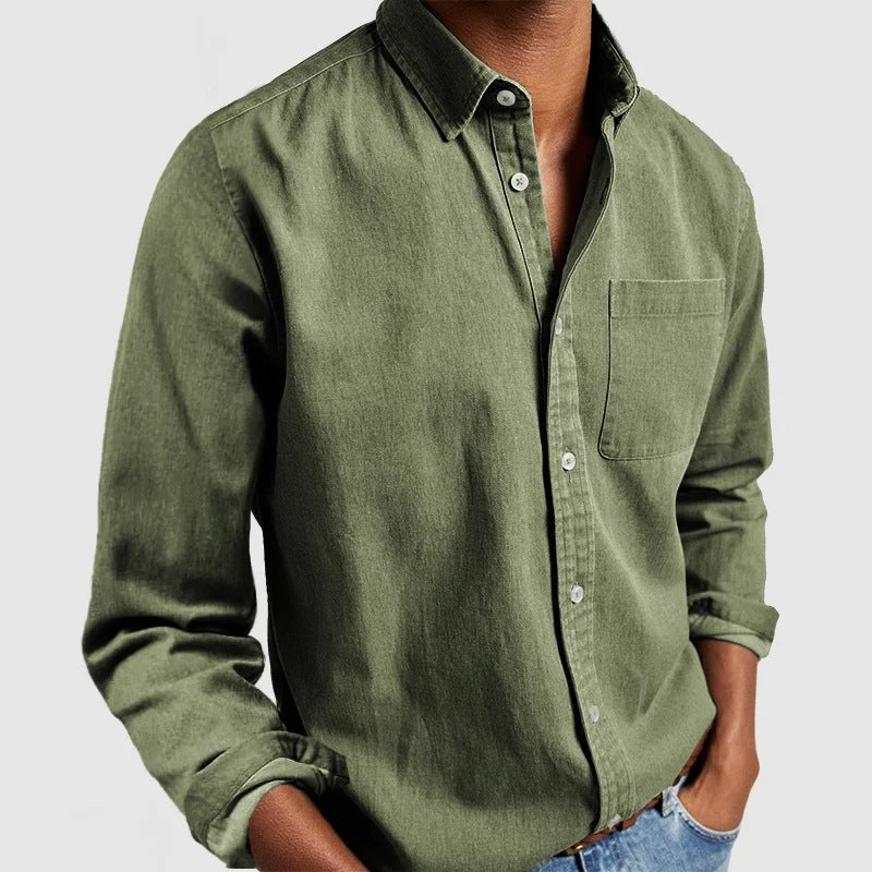 Men's Shirt New Long Sleeve Lapel by null