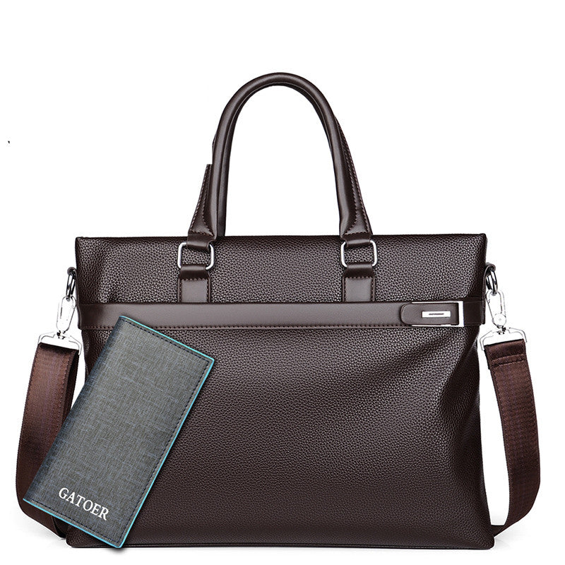 Buy Large Capacity Business Handbag Men's Soft Leather Briefcase online at DLC Market