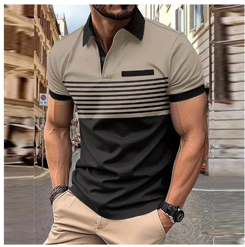 Casual Striped Shirt With Chest Pocket Men Clothing by null