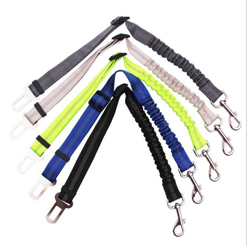 Buy Adjustable Dog Seat Belt Dog Car Seatbelt Harness Leads Elastic Reflective Safety Rope online at DLC Market